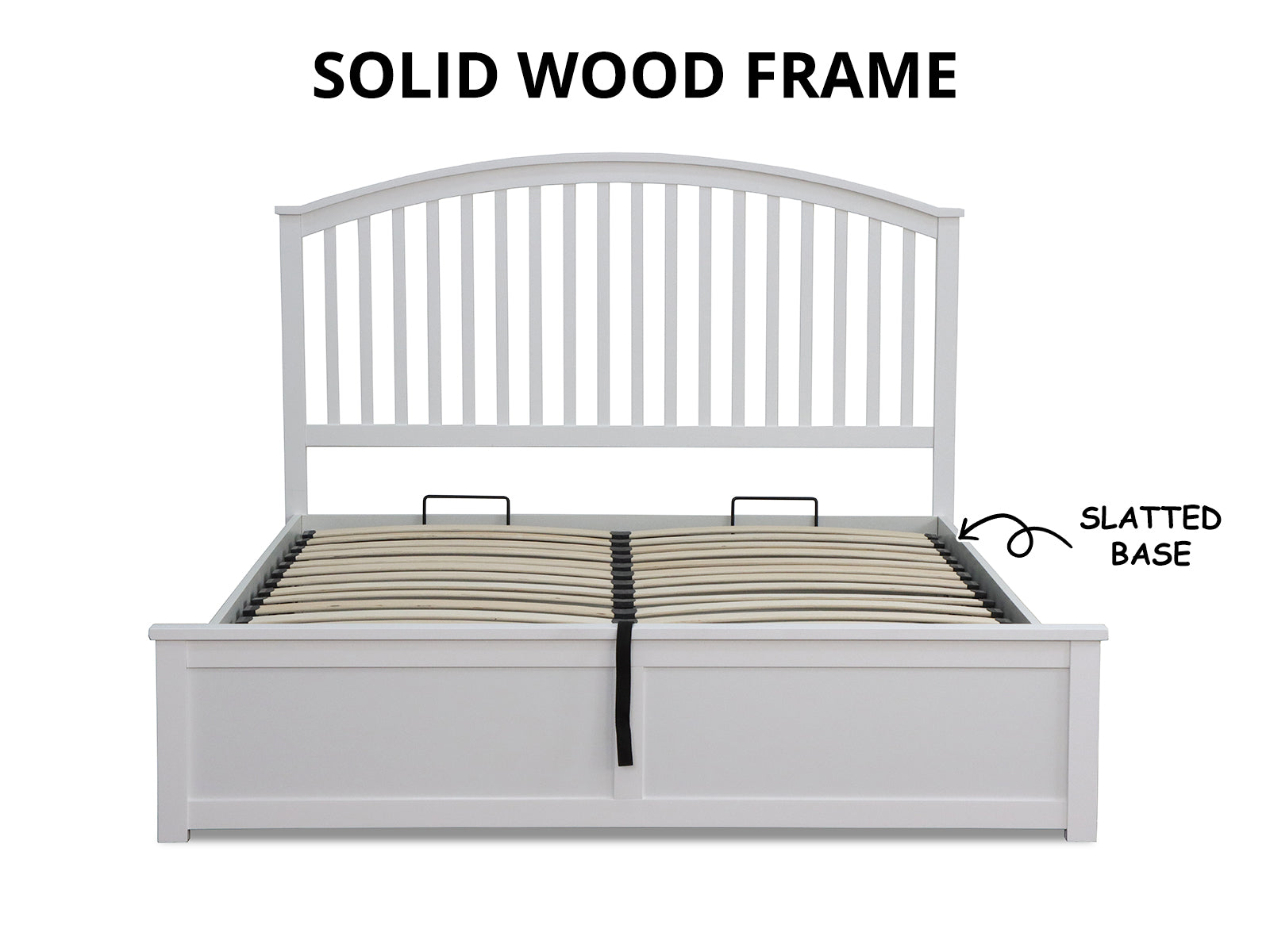 Harrogate Storage Bed Frame White - Queen