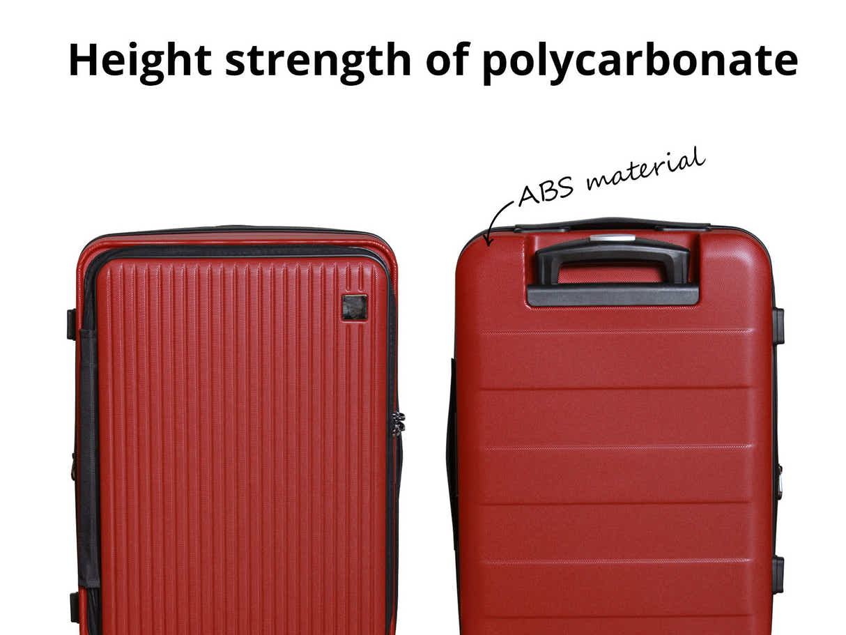 3-Piece Front Open Luggage Set – Wine Red