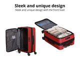 Luggage Set 3pcs front open wine red