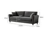 Cozza Linen Sofa Dark Grey