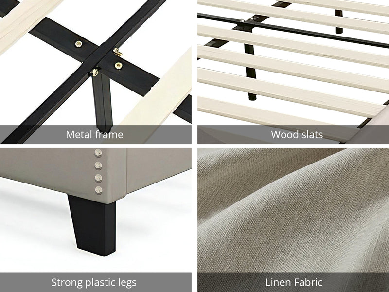 Eldora Bed Frame Khaki - Double