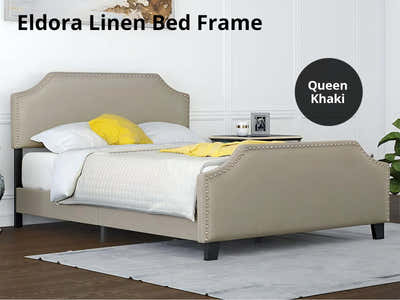 Eldora Bed Frame Khaki - Queen