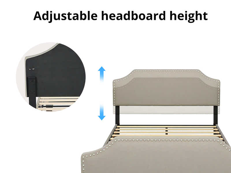 Eldora Bed Frame Khaki - Queen