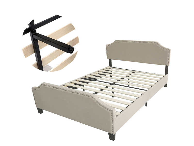 Eldora Bed Frame Khaki - Queen