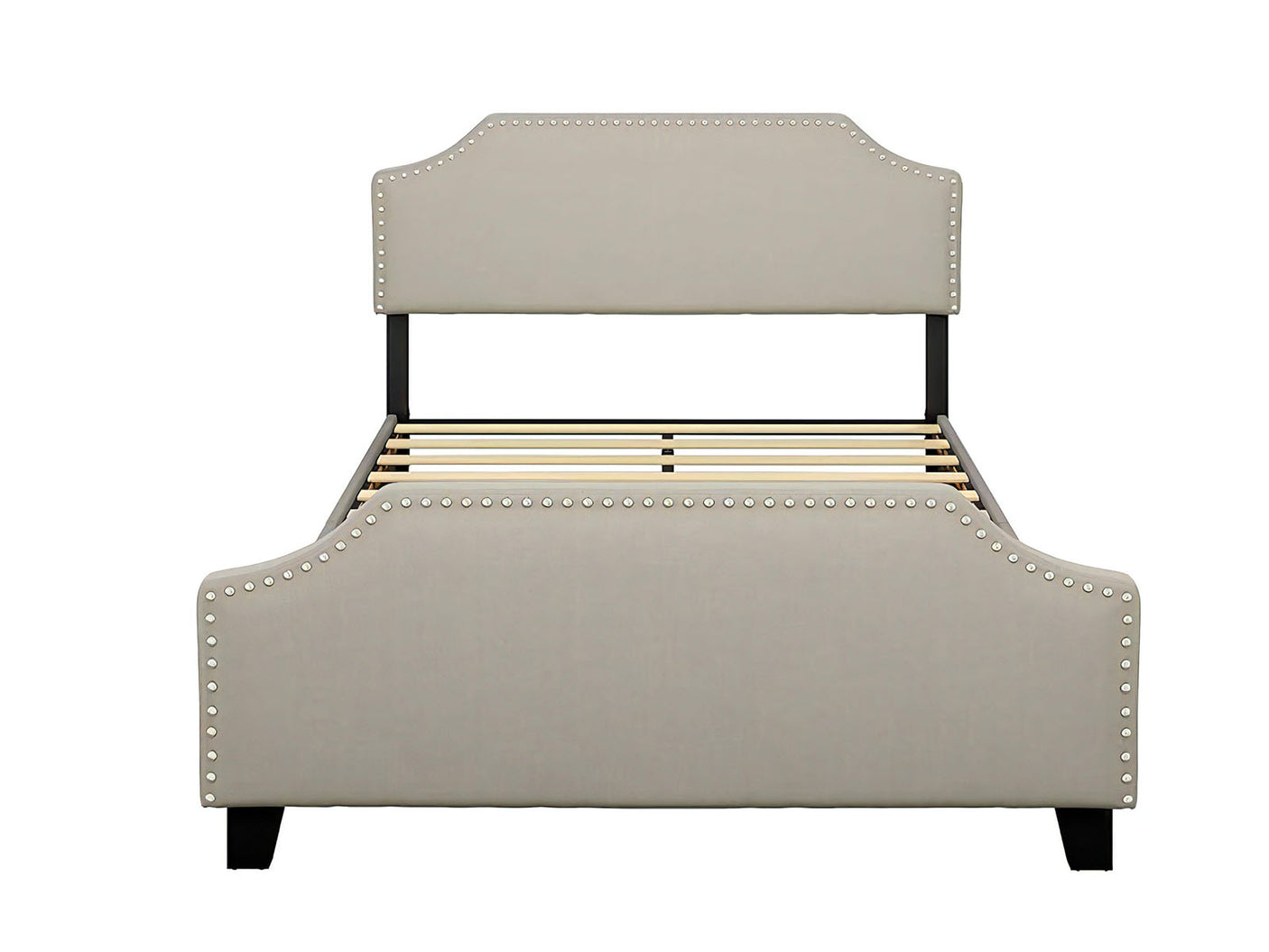 Eldora Linen Queen Bed Frame - Khaki