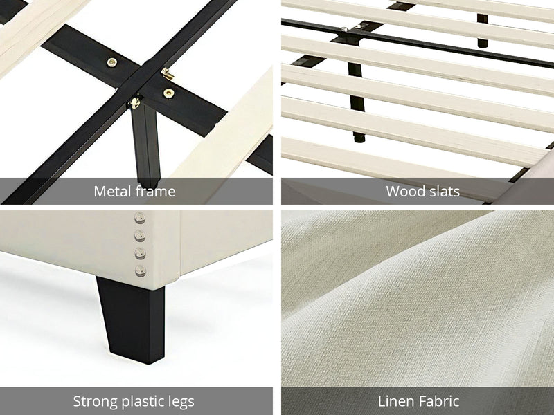 Eldora Bed Frame Beige - Double