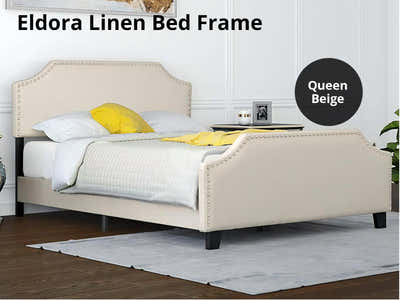 Eldora Bed Frame Beige - Queen