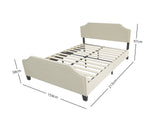 Eldora Linen Queen Bed Frame - Beige