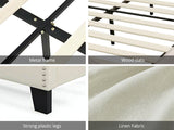 Eldora Linen Queen Bed Frame - Beige