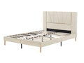 Jervis Linen Bed Frame Beige - Queen