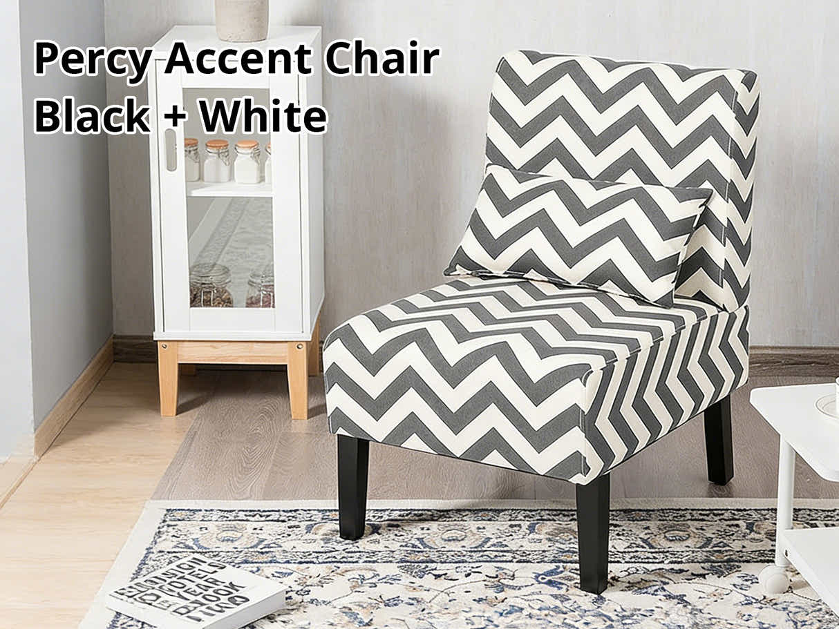 Percy Accent Chair Black + White