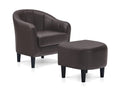 Daxton Tub Chair with Ottoman PU - Dark Brown