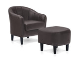 Daxton Tub Chair with Ottoman PU Dark Brown
