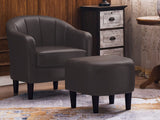 Daxton Tub Chair with Ottoman PU Dark Brown