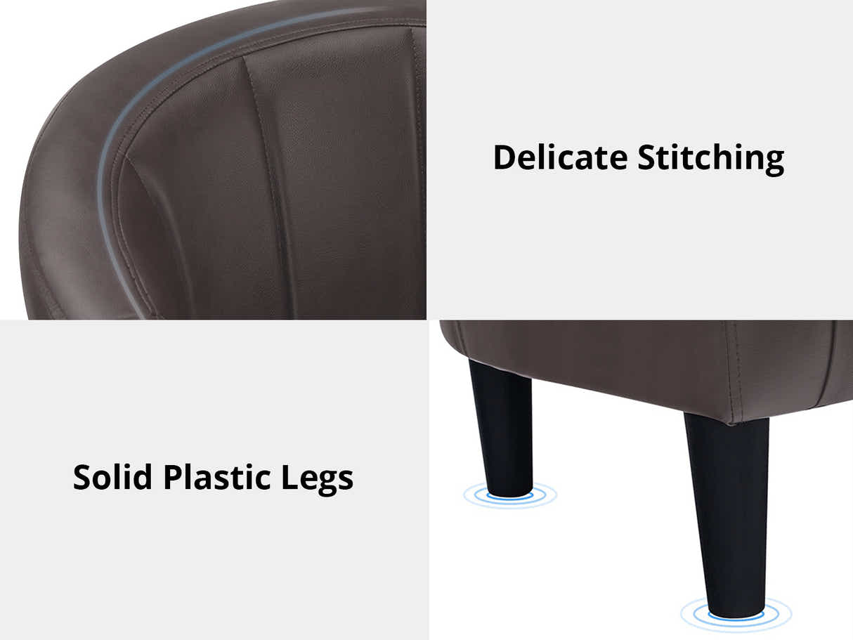 Daxton Tub Chair with Ottoman PU Dark Brown