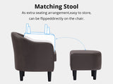 Daxton Tub Chair with Ottoman PU Dark Brown