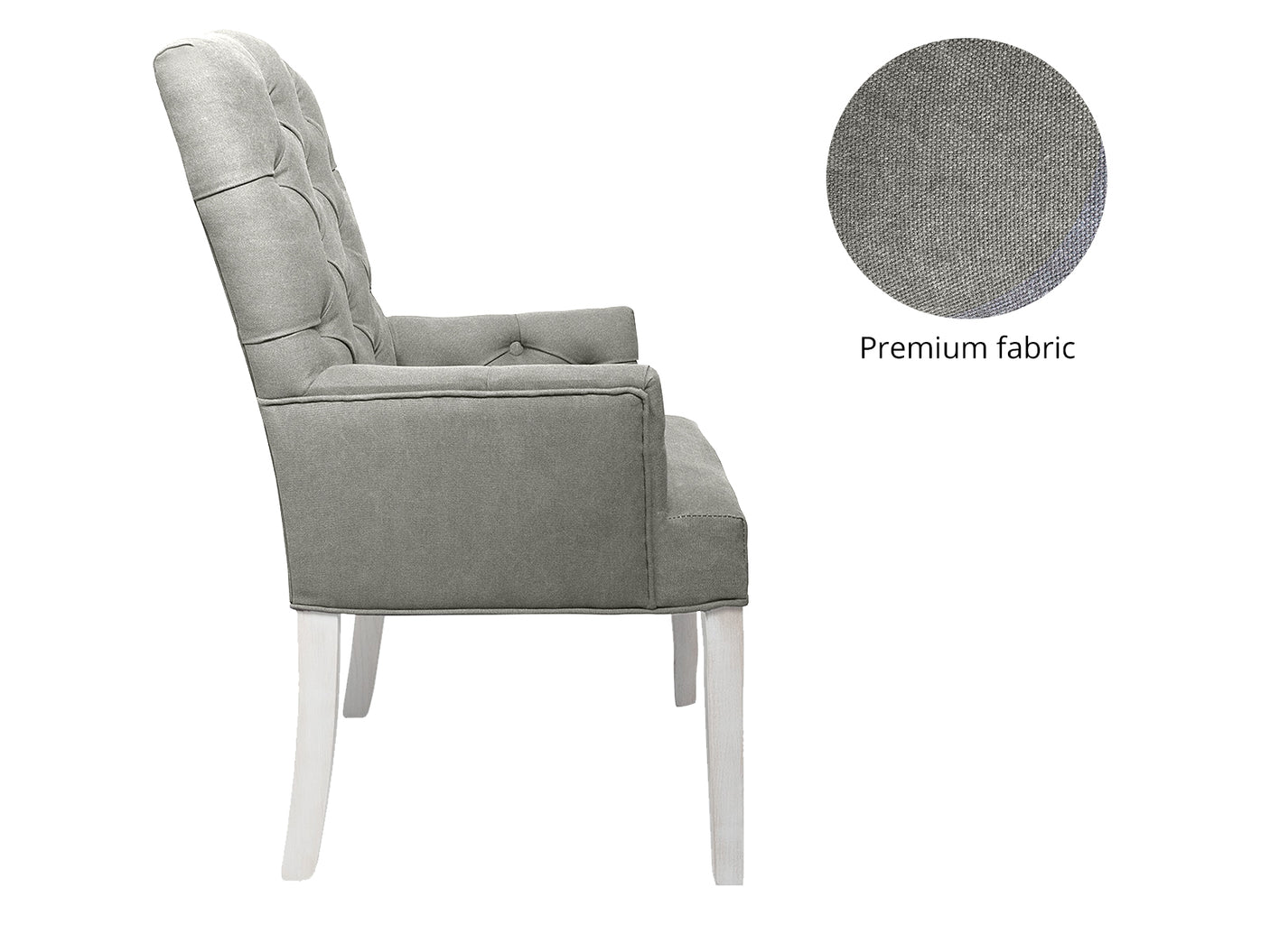 Linen Dining Armchair Grey