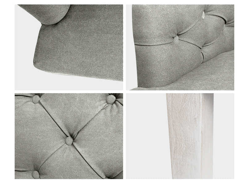 Linen Dining Armchair Grey