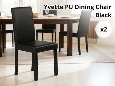 Yvette PU Dining Chair x2 Black