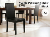 Yvette PU Dining Chair x2 Black