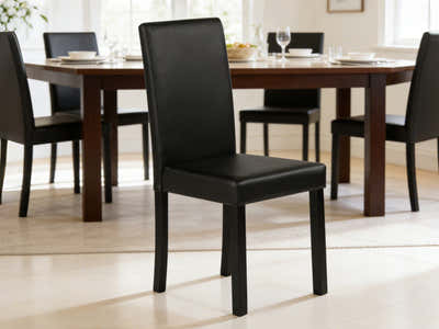 Yvette PU Dining Chair Black - Set of 2