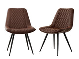 Tricia PU Dining Chair x2 Brown