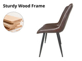 Tricia PU Dining Chair x2 Brown