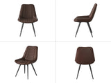 Tricia PU Dining Chair x2 Brown