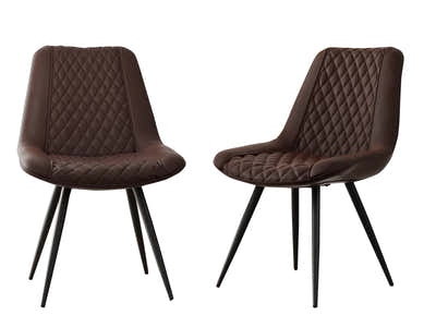 Tricia PU Dining Chair x2 Dark Brown