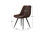 Tricia PU Dining Chair x2 Dark Brown