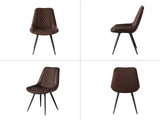 Tricia PU Dining Chair x2 Dark Brown