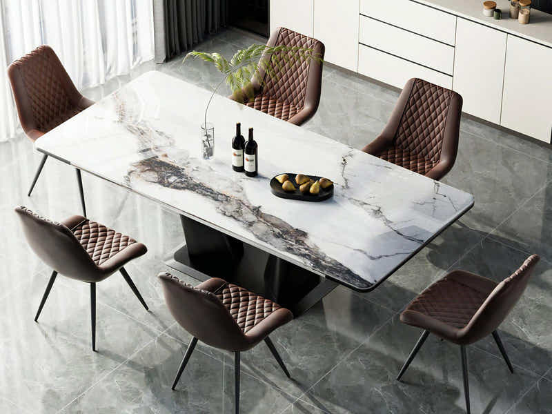 Tricia PU Dining Chair x2 Dark Brown