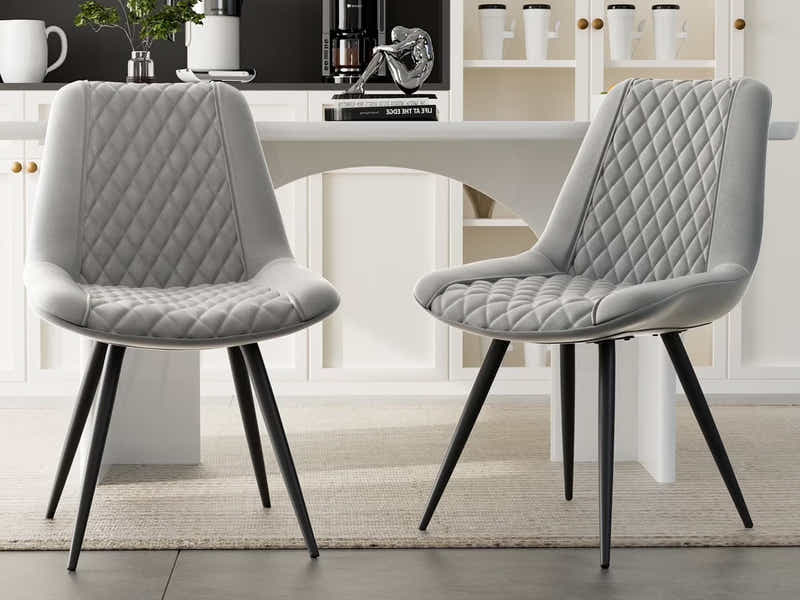 Tricia PU Dining Chair x2 Grey