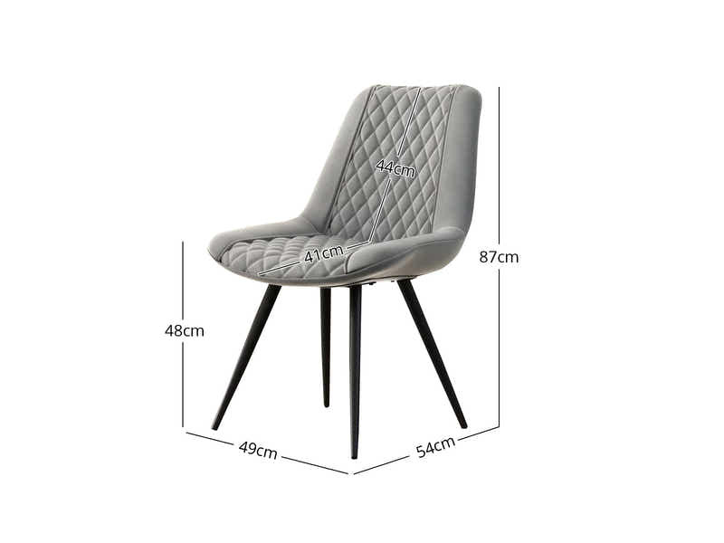 Tricia PU Dining Chair x2 Grey
