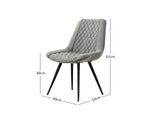 Tricia PU Dining Chair x2 Grey