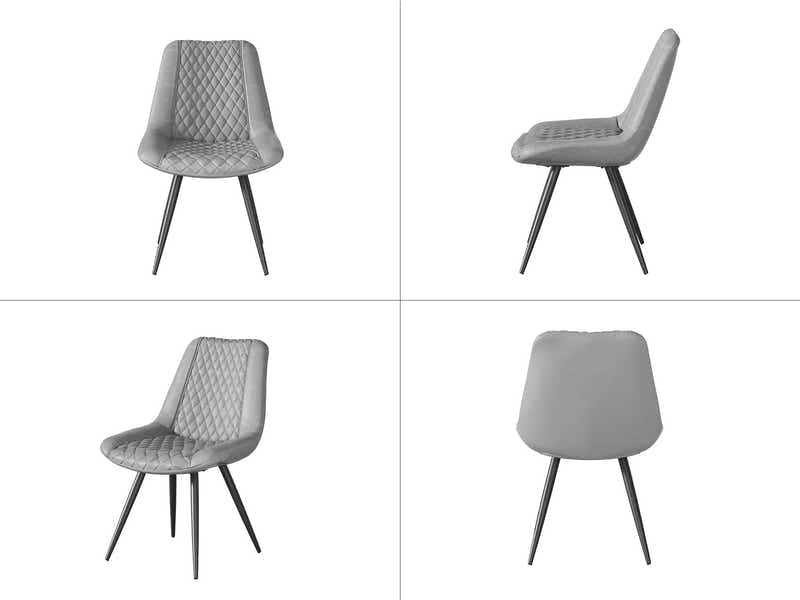 Tricia PU Dining Chair x2 Grey