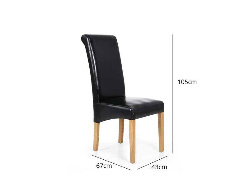 Giesle PU Dining Chair Black - Set of 2