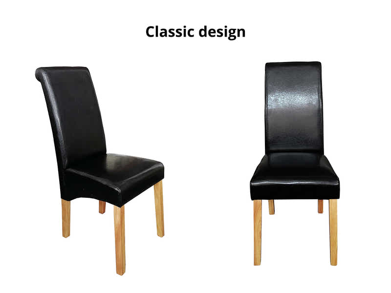 Giesle PU Dining Chair Black - Set of 2