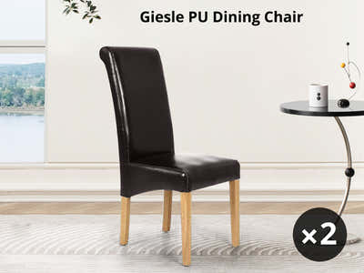 Giesle PU Dining Chair Dark Brown - Set of 2