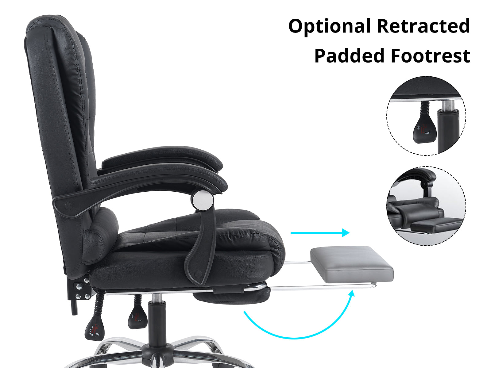 Colson Massage Office Chair PVC Black