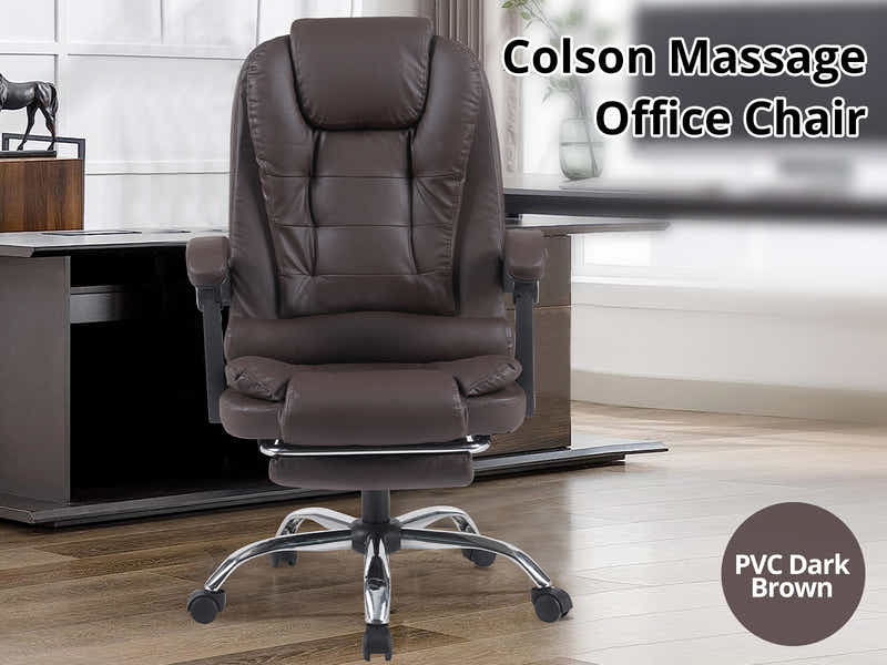 Colson Massage Office Chair PVC Dark Brown
