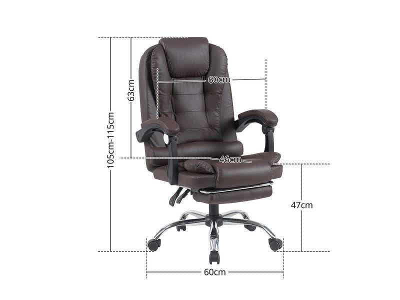 Colson Massage Office Chair PVC Dark Brown