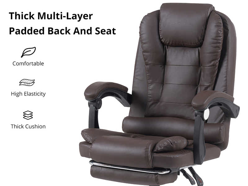 Colson Massage Office Chair PVC Dark Brown