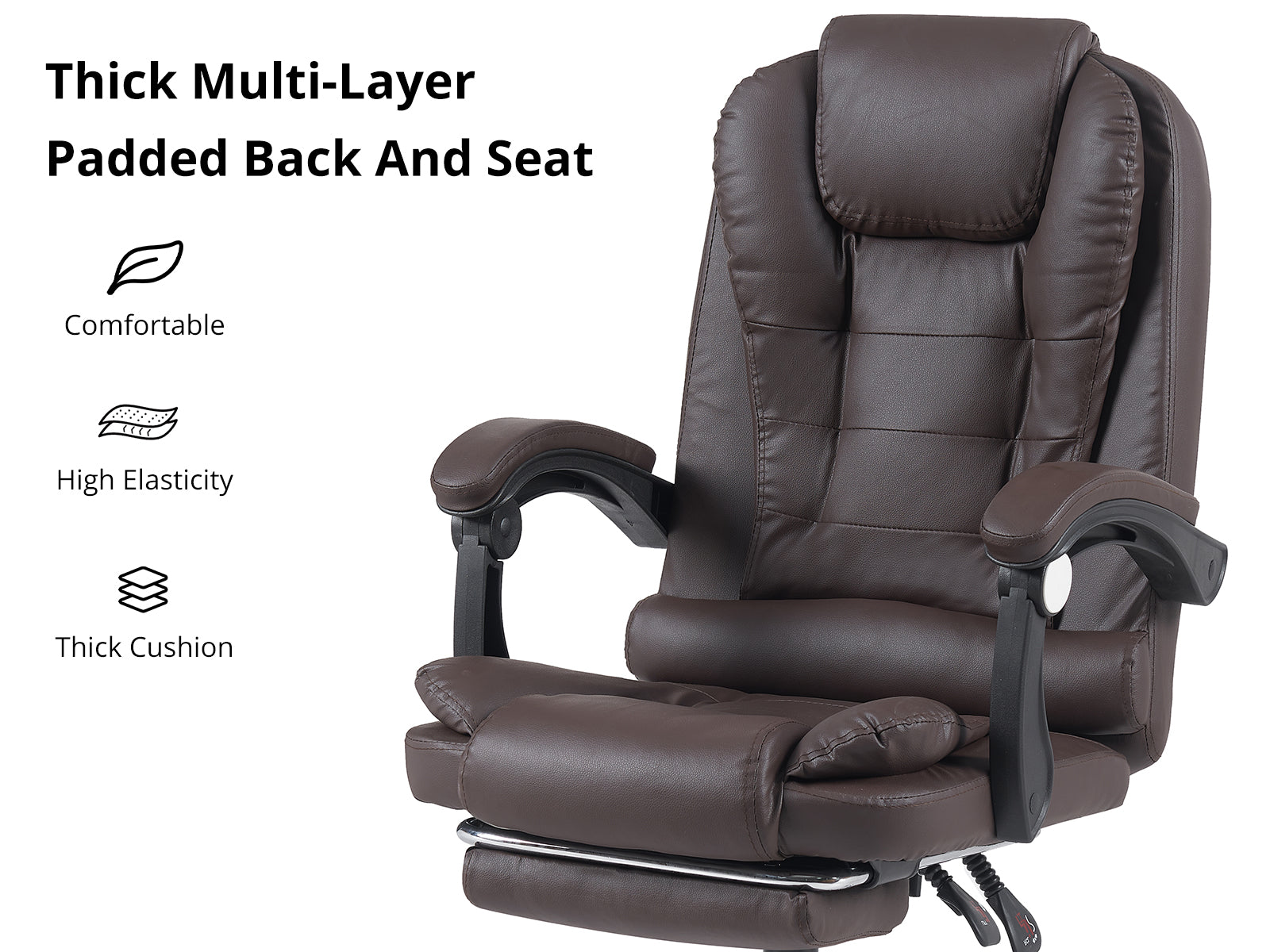 Colson Massage Office Chair PVC Dark Brown
