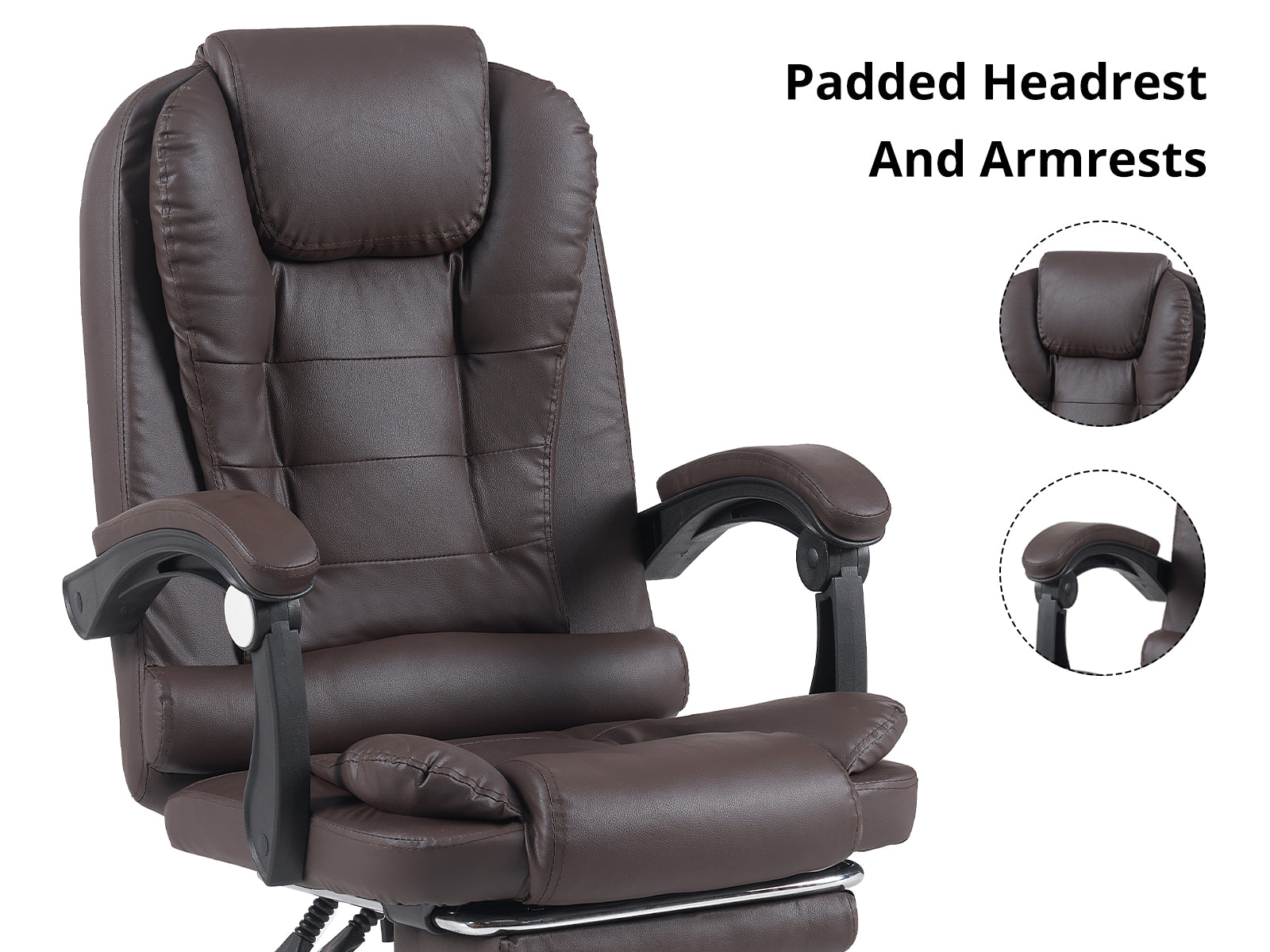Colson Massage Office Chair PVC Dark Brown