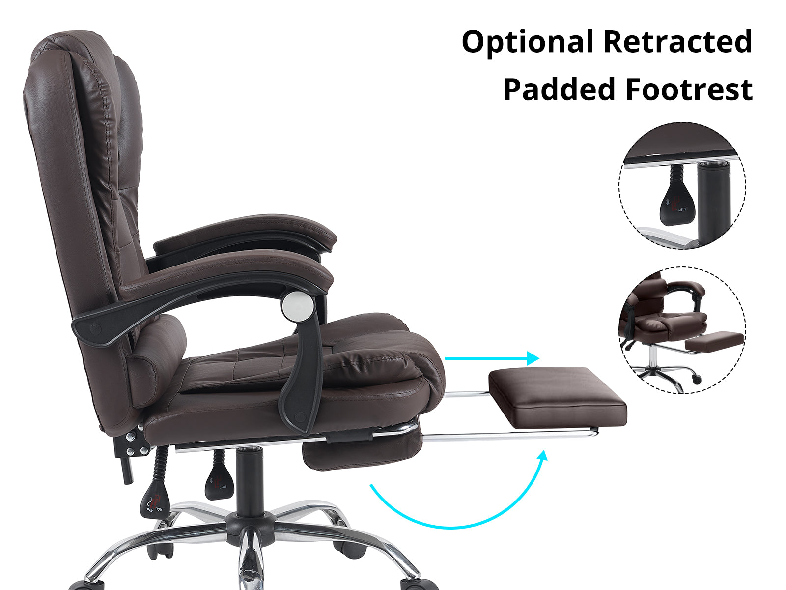 Colson Massage Office Chair PVC Dark Brown