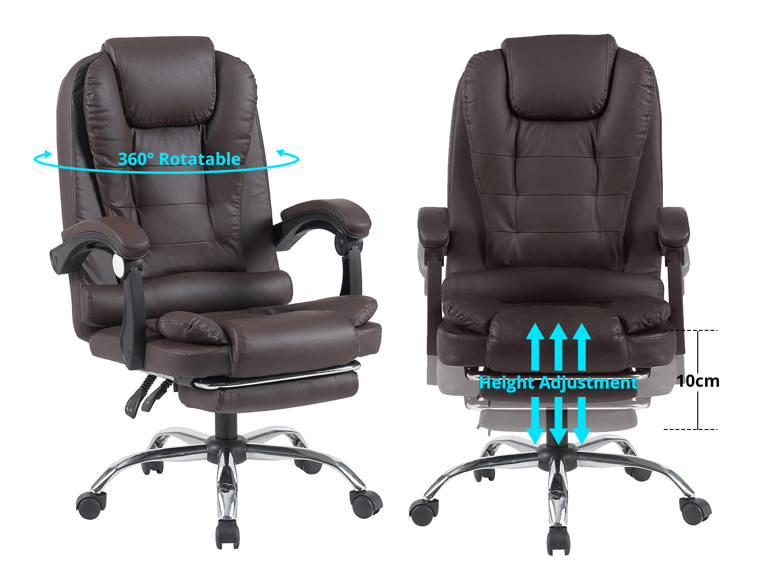 Colson Massage Office Chair PVC Dark Brown