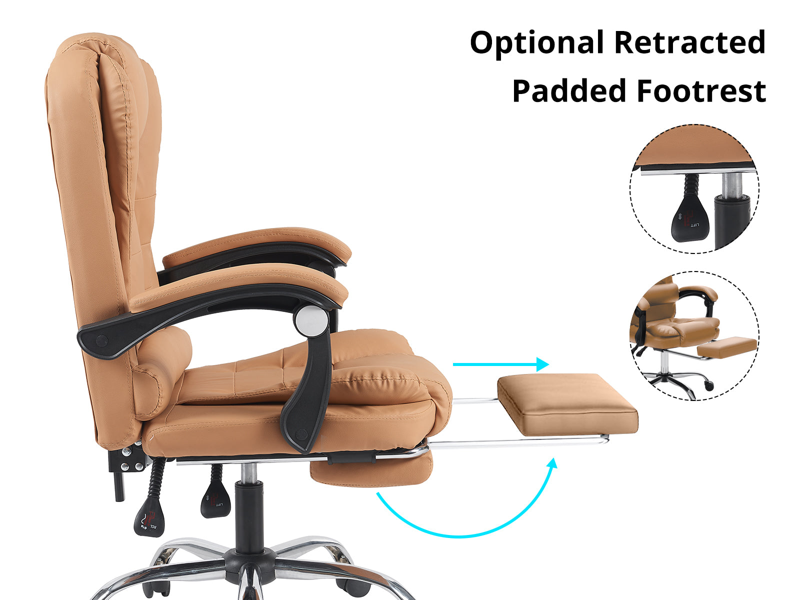 Colson Massage Office Chair PVC Khaki