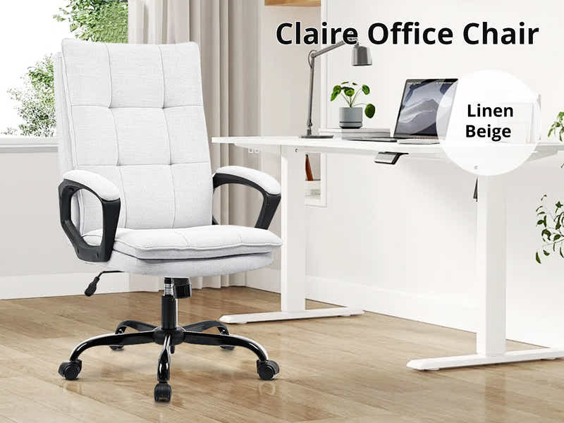 Claire Office Chair Linen Beige