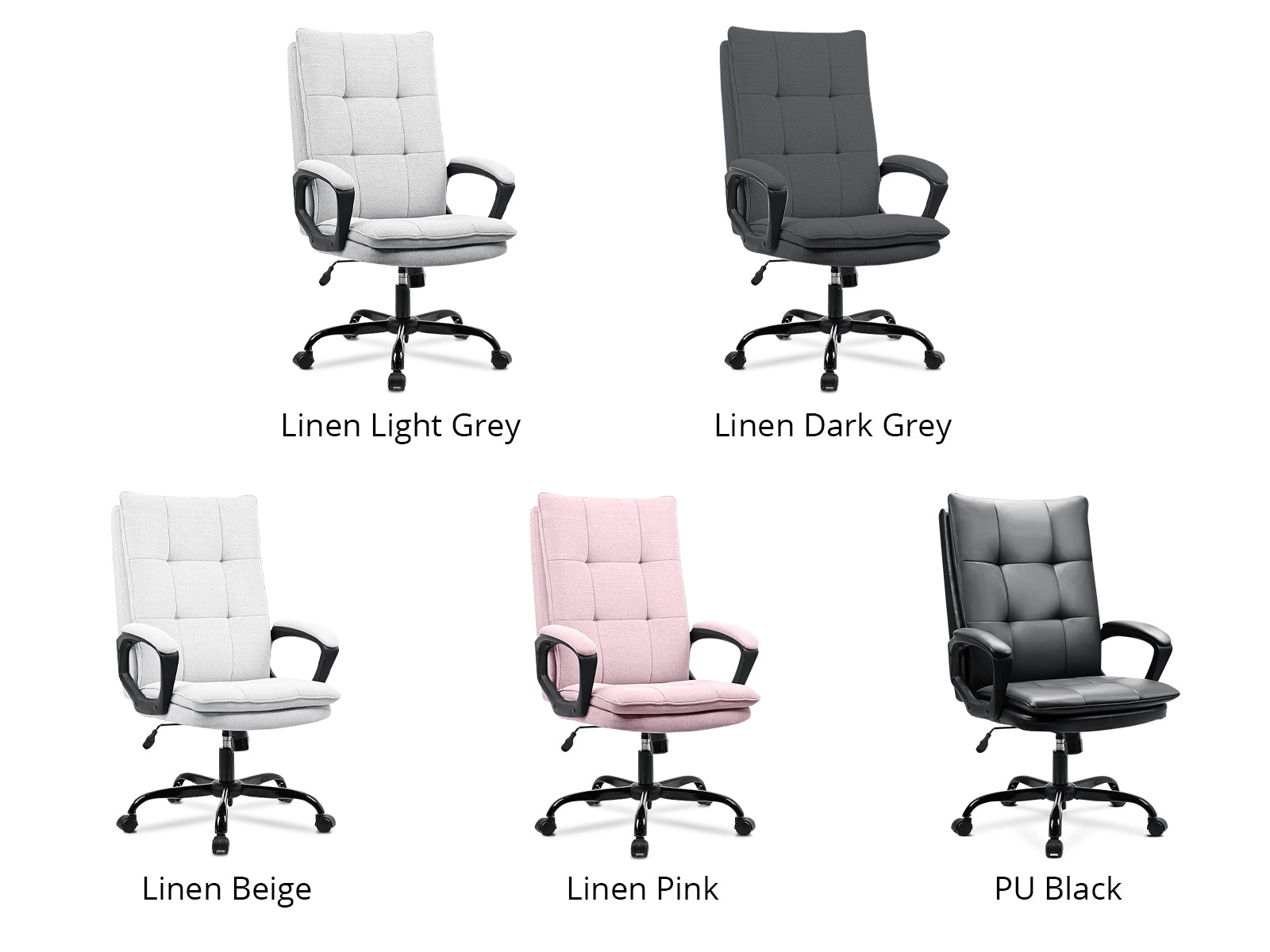Claire Office Chair Linen Dark Grey
